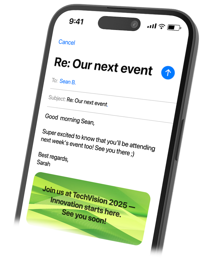 Mockup of automated marketing copy feature